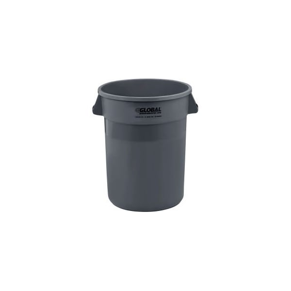 Global Equipment Plastic Trash Can - 32 Gallon Gray 3200-GY - main